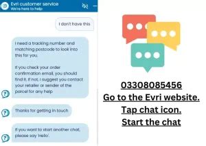 evri live chat with someone.